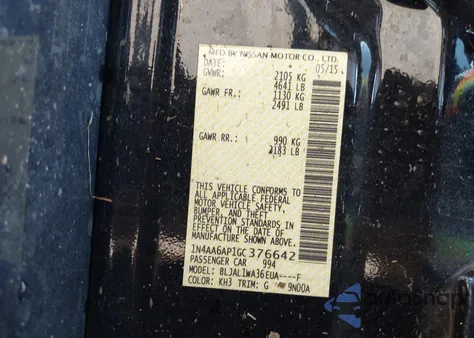 2016 Nissan Maxima 3.5 Sr from USA, damaged, VIN 1N4AA6AP1GC376642